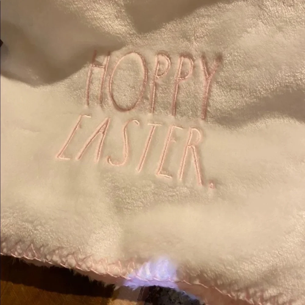 Rae Dunn Hoppy Easter soft plush baby blanket